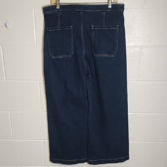 Banana Republic Dark Blue Premium Stretch Denim Jeans Wide Leg Crop - Picture 11 of 11